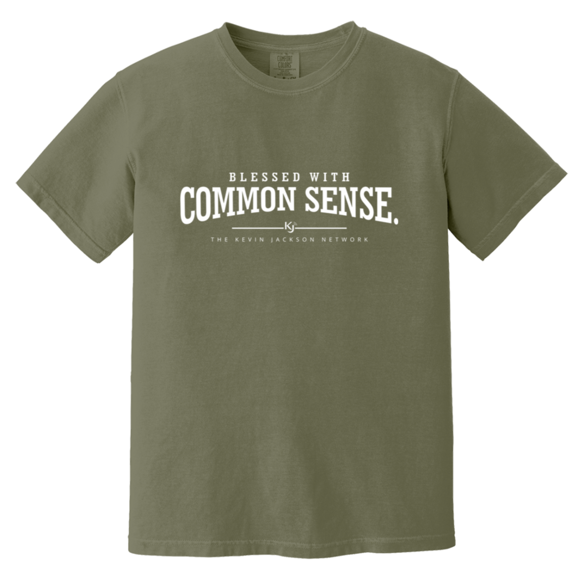 Blessed With Common Sense White Letter Short Sleeve Tee - Image 2