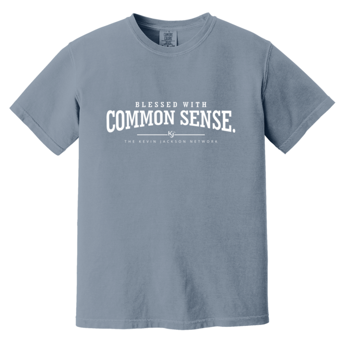 Blessed With Common Sense White Letter Short Sleeve Tee - Image 3