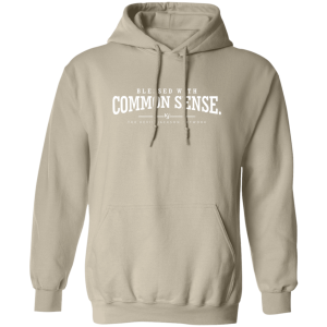 Blessed with Common Sense White Letter Hoodie
